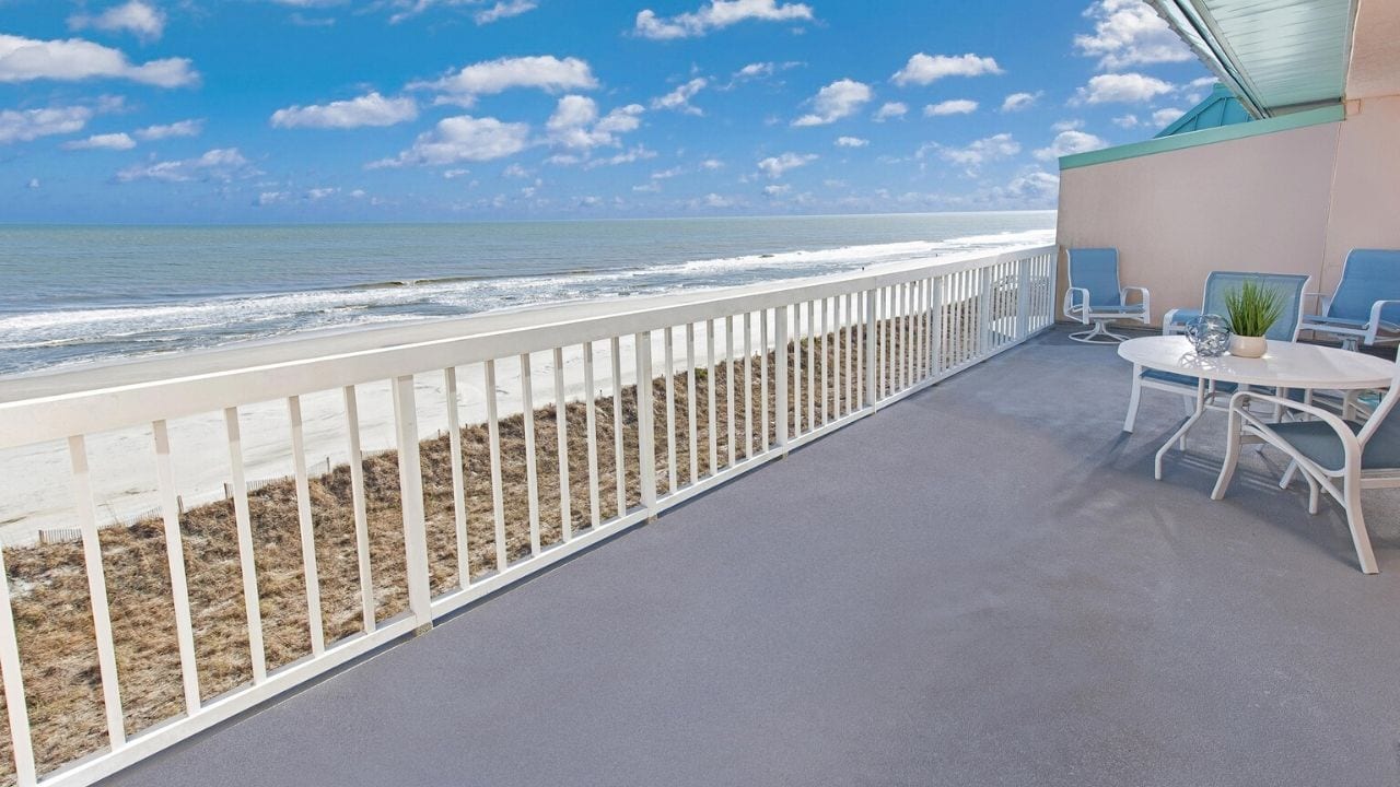 Oceanfront balcony view