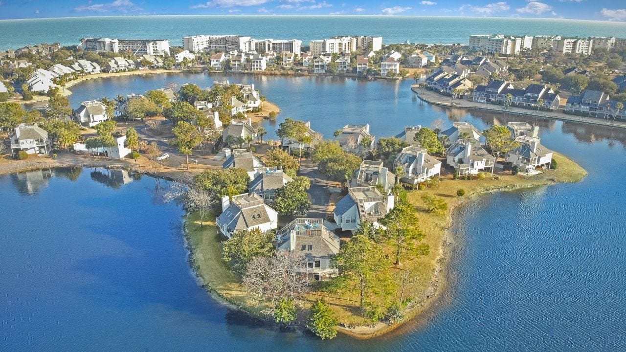 Drone of lake House and Beach Houses