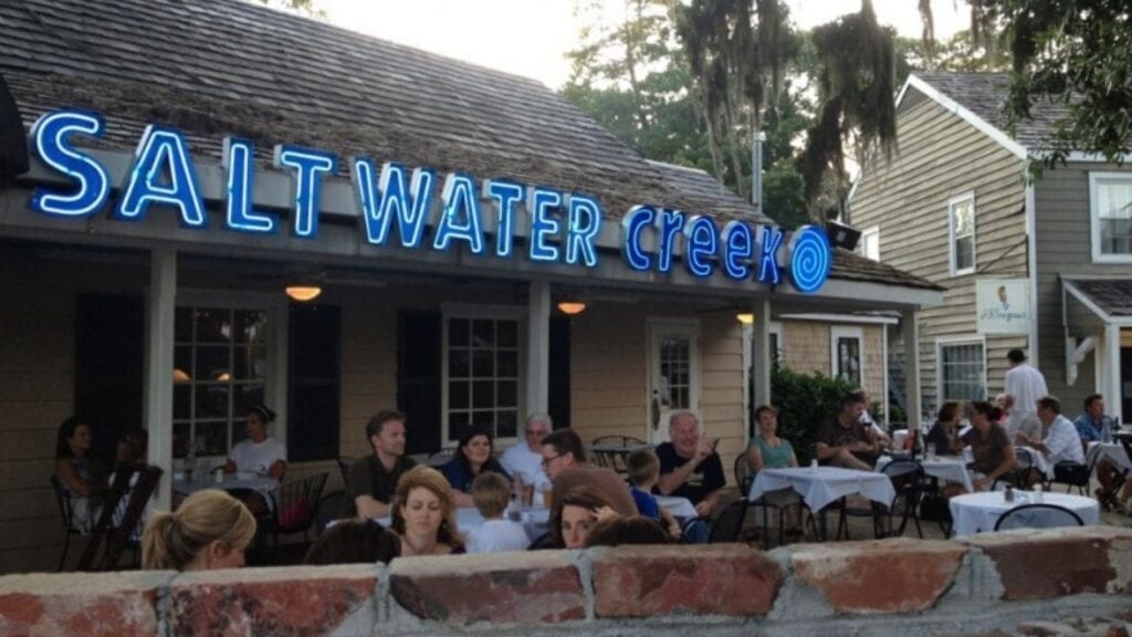 Outside of the salt water creek cafe