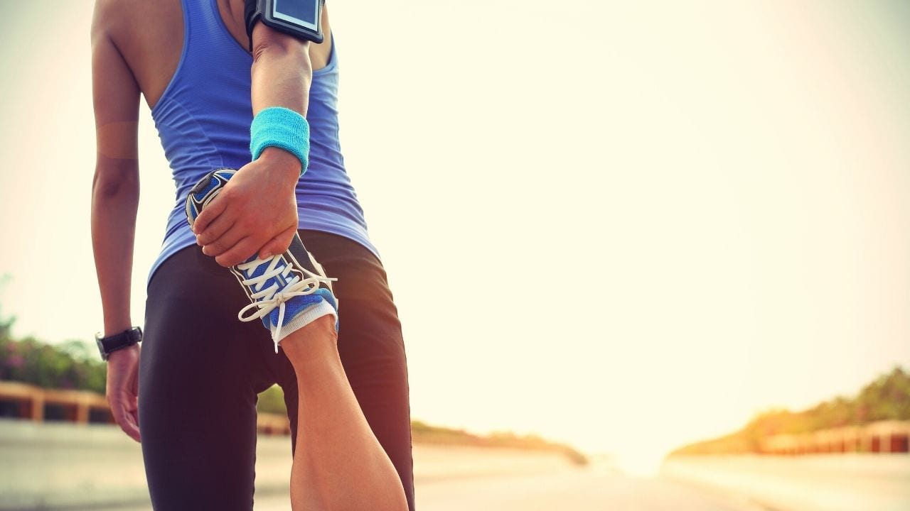 Woman getting ready for a run